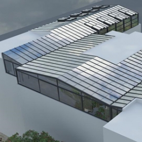 中文Sécurité de toit supérieure en verre trempé， toit en verre incassable à effet de serre à vendre usine